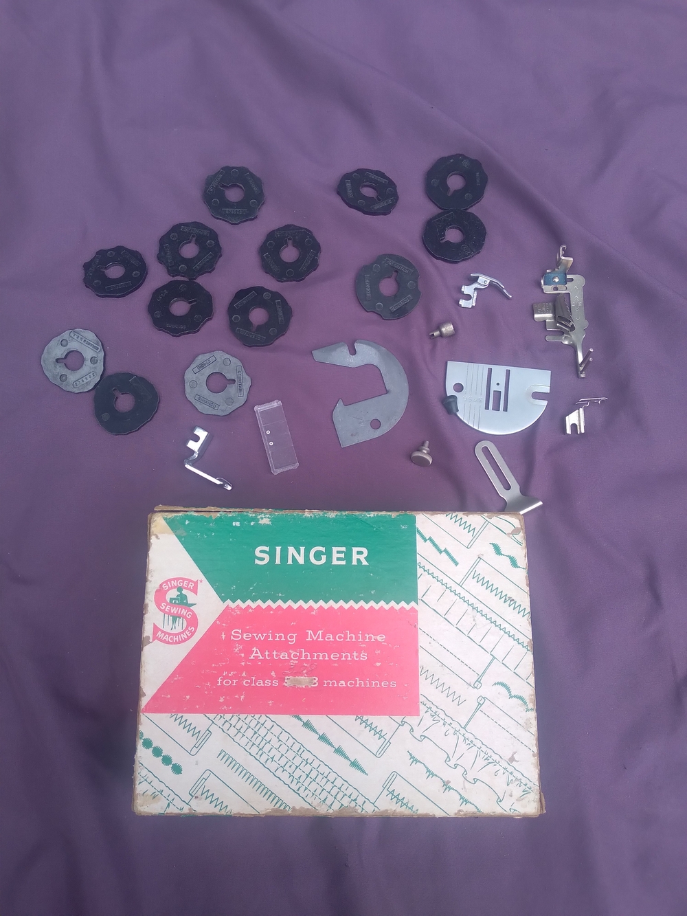 161745Singer Purple Sewing Machine Attachments Kit